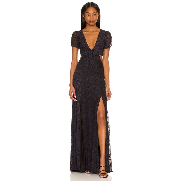 Maaji Madison Long Mesh Dress in Black Medium New Womens Maxi Gown - Picture 11 of 11